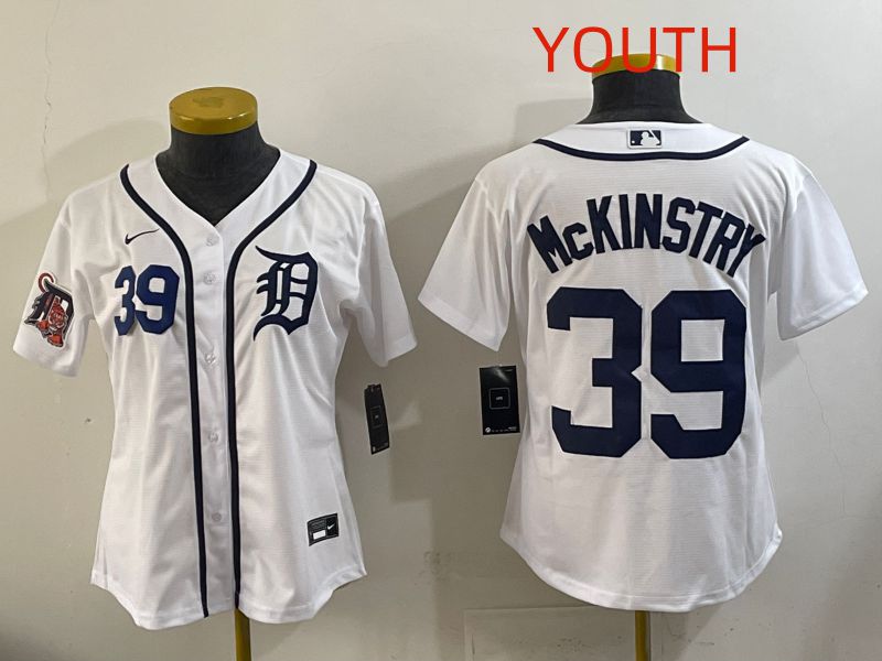 Youth Detroit Tigers #39 Mckinstry White Game Nike MLB Jersey style 006